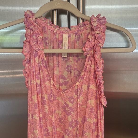 Pink Floral Sleeveless Dress - Picture 2 of 3
